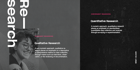 Graphic with the definition of qualitative and quantitative research.