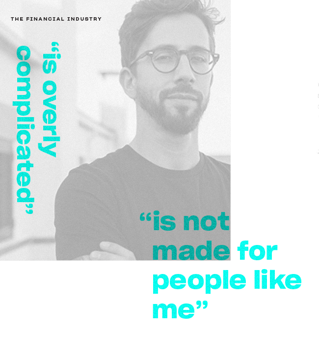 Man with glasses poised with confidence looking at camera.