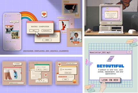Retro Y2K design collage