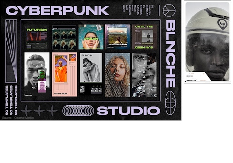 Cyberpunk brand aesthetics example.
