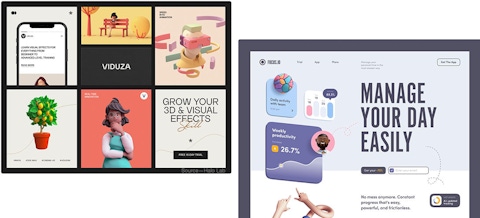 Website design collage to inform a brand perception study.