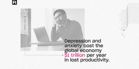 Depression and anxiety cost the global econoy $1 trillion per year in lost productivity.