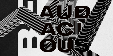 a graphic display of the word of the year, Audacious