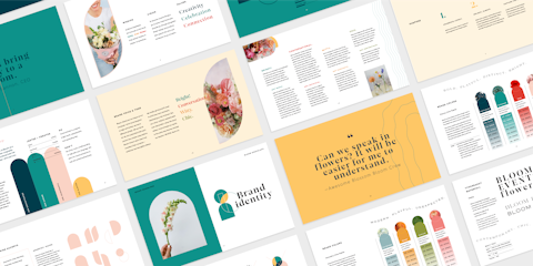 Overview of the Bloom Shakalaka Brand Guide pages.