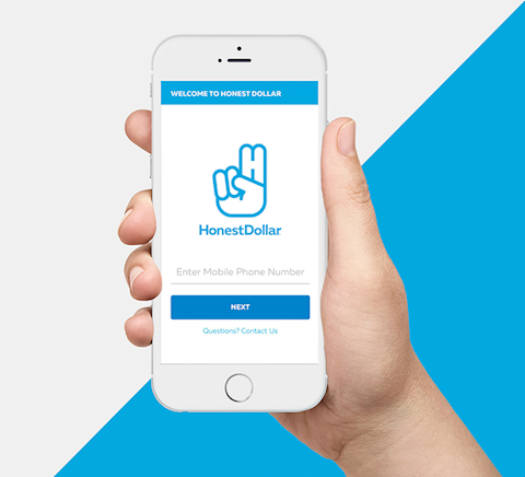Screenshot of the Honest Dollar smartphone app.
