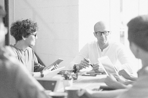 team discussing something important